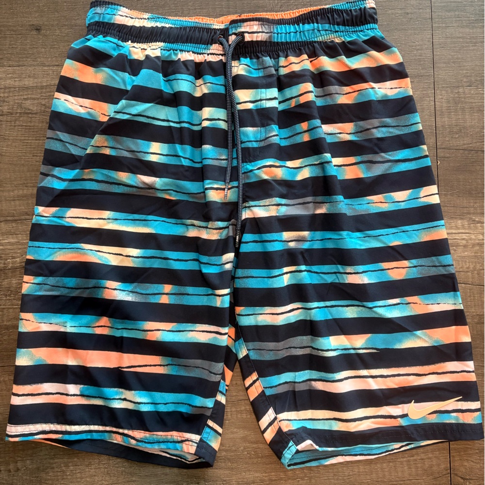 Nike Men's Multicolor Striped Swim Shorts.  Medium.
